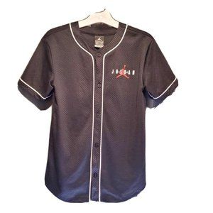 Air Jordan Nike Dri-fit Black Baseball Jersey Youth Size Medium 10-12 year olds